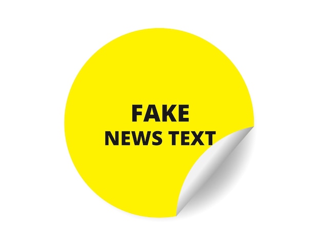 Vetor texto de notícias falsas redondo adesivo sinal círculo adesivo banner distintivo símbolo vetor ilustração