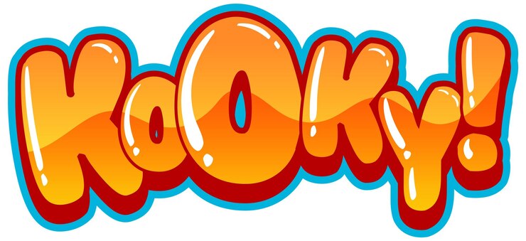 Vetor texto de palavra isolado kooky