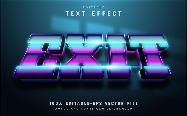 Texto de saída, efeito de texto estilo neon 3d