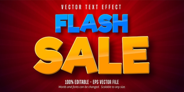 Vetor texto de venda em flash, efeito de texto editável