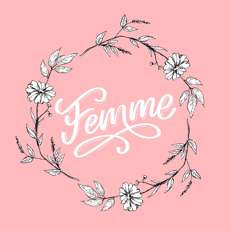 Vetor texto decorativo feminino com letras de caligrafia e flores, slogan, escova