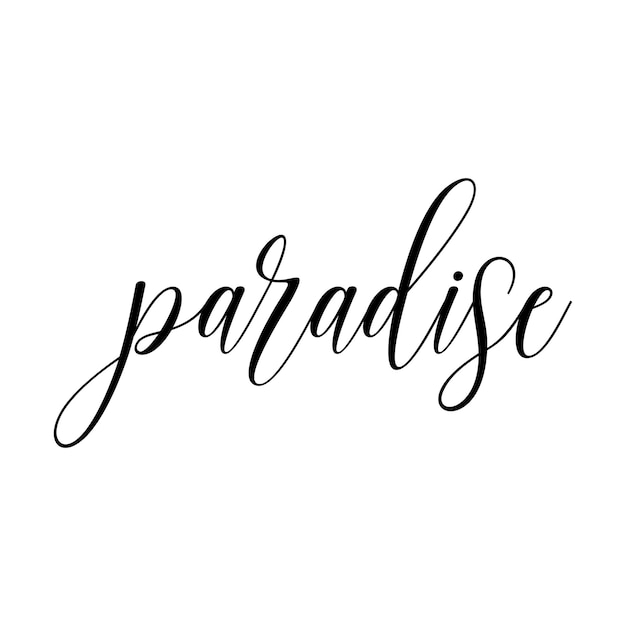 Texto do paraíso, impressão de arte do paraíso, caligrafia, ilustração vetorial