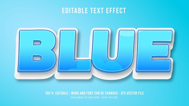 Texto editável azul Efeito
