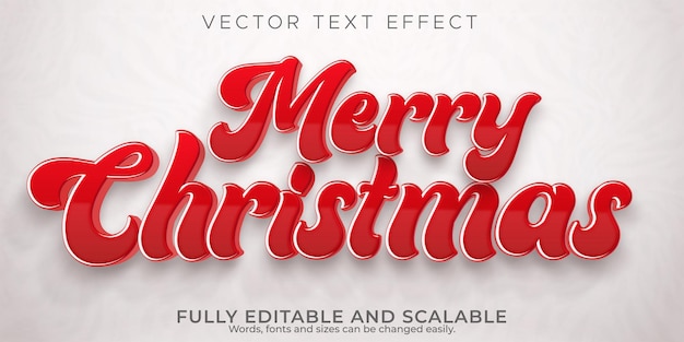 Texto editável com efeito de feliz natal, estilo de fonte 3d noel e ano novo