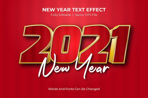 Texto editável de ano novo de 2021