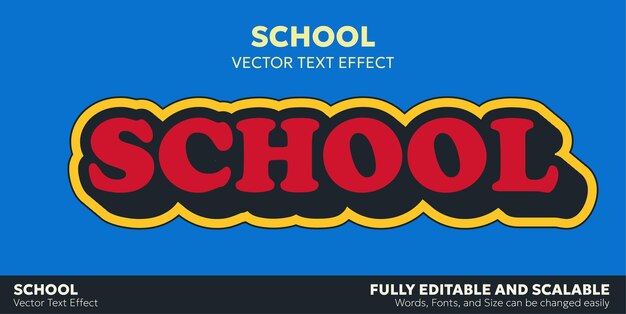 Vetor texto editável gratuito para a escola