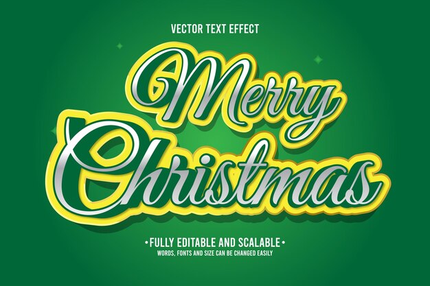 Vetor texto efeit merry christmas 09