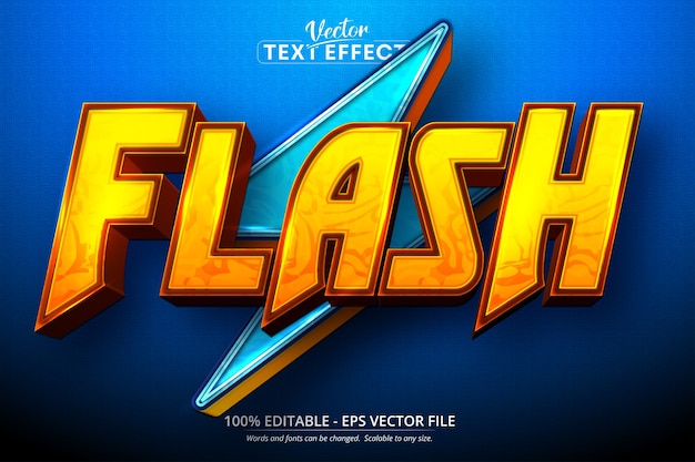 Texto em flash, efeito de texto editável no estilo desenho animado