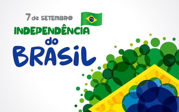 Texto em português dia da independência do brasil, 7 de setembro. cartão com textura criativa.