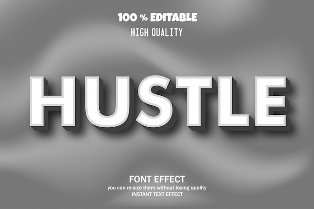 Texto hustle, efeito de fonte editável