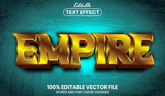 Vetor texto imperial, efeito de texto editável de estilo de fonte