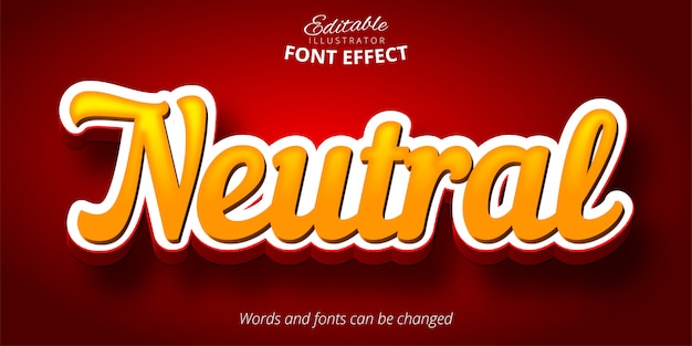 Texto neutro, efeito de fonte editável