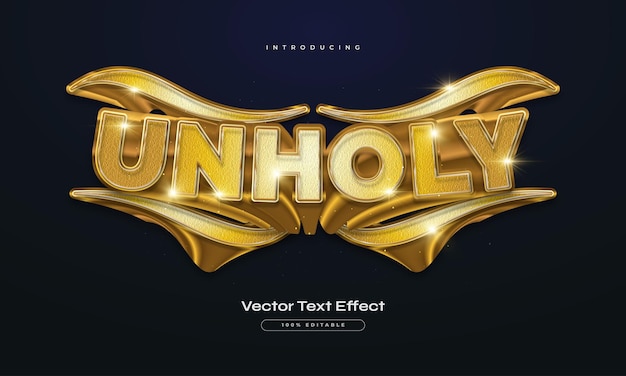Texto profano em estilo dourado com efeito 3D e textura