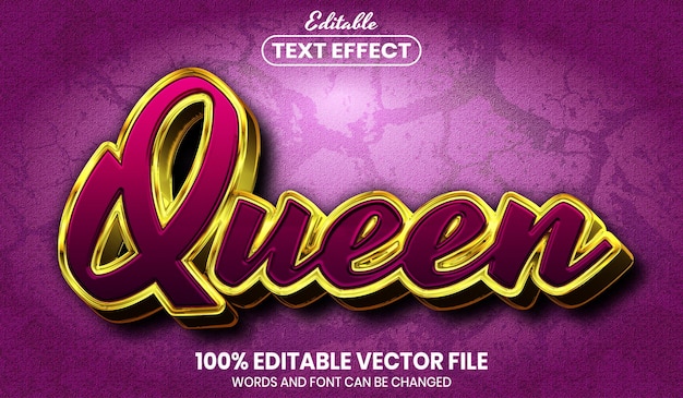 Texto queen, efeito de texto editável de estilo de fonte