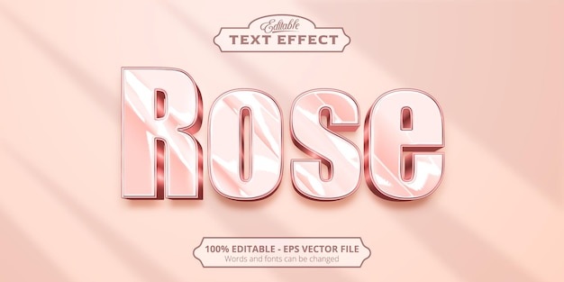 Texto rosa dourado, efeito de texto editável