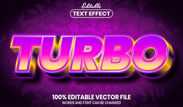 Texto turbo, efeito de texto editável de estilo de fonte