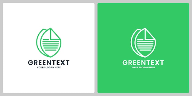 Texto verde, inspiração para o design do logotipo do texto em folha