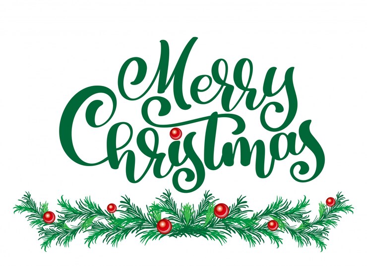 Vetor textos feliz natal mão escrita letras de caligrafia.