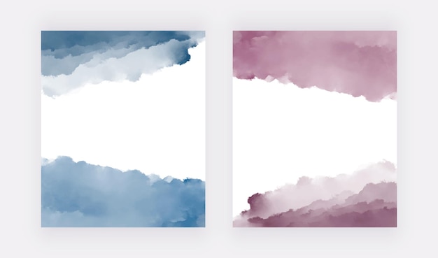 Textura aquarela rosa e azul fundos de desenho vetorial para convites de cartões de banners