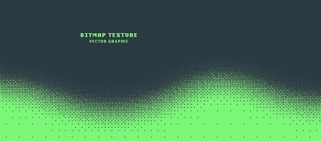 Textura bitmap dither padrão ondulado curvado borda vetor abstrato fundo