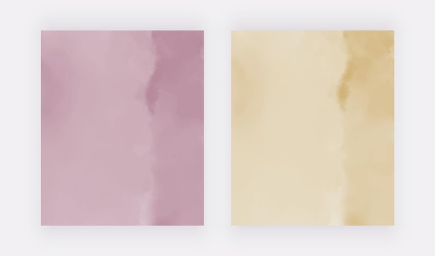 Textura de aquarela rosa e bege fundos de desenho vetorial para convites de cartões de banners