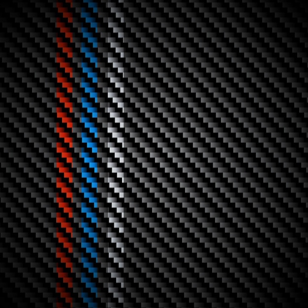Vetor textura de carbono abstrata com linhas coloridas