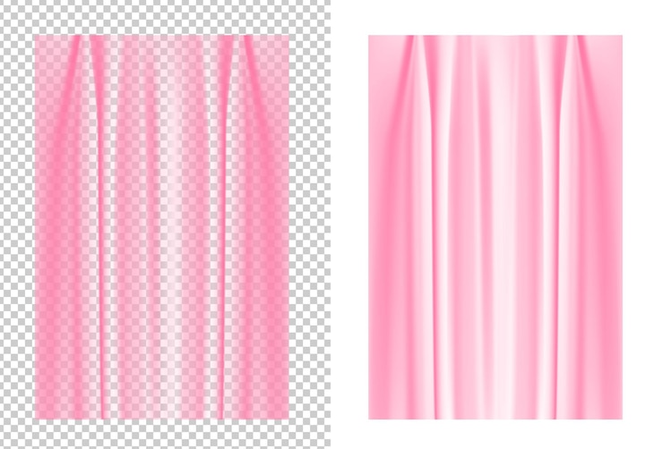 Vetor textura de cortinas transparentes rosa