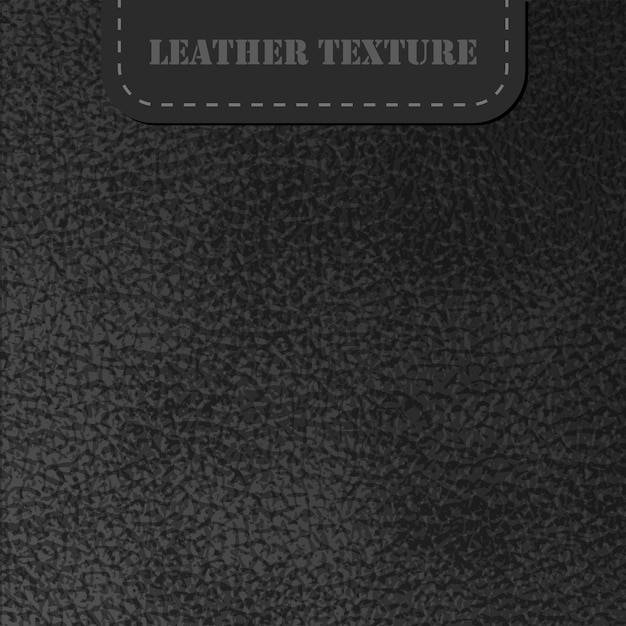 Vetor textura de couro preto vetorial com etiqueta fundo de textura de carvão realista pele natural de animal