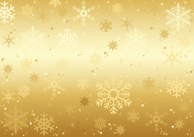 Vetor textura de flocos de neve de natal ouro