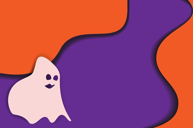 Textura de fundo abstrata em estilo de corte de papel com fantasma e copyspace em tons de halloween da moda eps vetor ilustração para cartaz banner brochuras saudação ou cartões de convite preço web