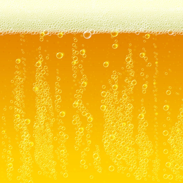 Vetor textura de fundo de cerveja com espuma e bolhas