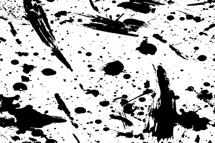 Vetor textura de manchas de tinta preta