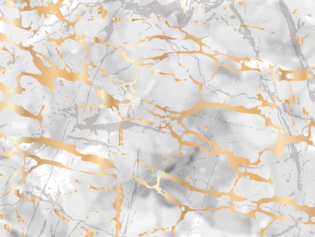 Vetor textura de mármore cinza branco com listras douradas design de textura de fundo padrão vetorial para pôster