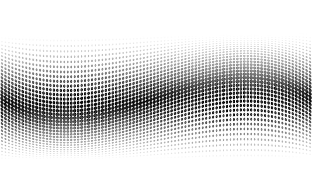 Vetor textura de ondas de meio tom em quadrinhos fundo gradiente ondulado de meio-tom pop art padrão pontilhado