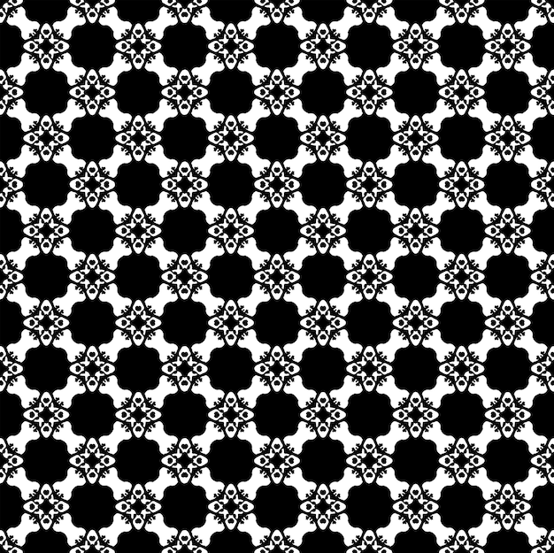 Textura de padrão preto e branco sem costura Design gráfico ornamental em tons de cinza Ornamentos em mosaico Modelo de padrão Ilustração vetorial EPS10