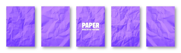 Vetor textura de papel amassada violeta colorida, grunge áspero, velha ilustração vetorial de fundo colorida em branco