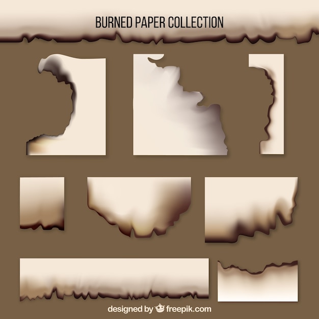 Vetor textura de papel queimado realista