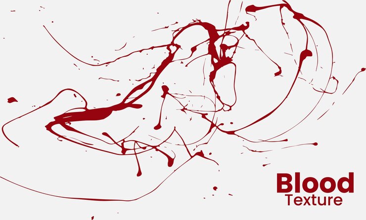 Vetor textura de sangue ou salpicaduras de tinta isoladas em fundo branco