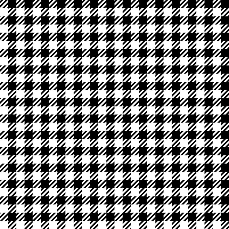 Vetor textura de tecido sem costura xadrez preto branco