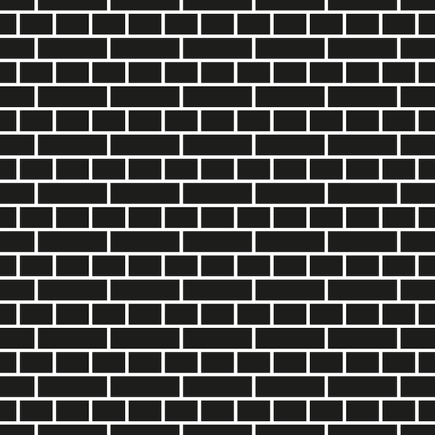 Textura de tijolos de padrão geométrico sem costura de parede Fundo infinito de mosaico preto e branco