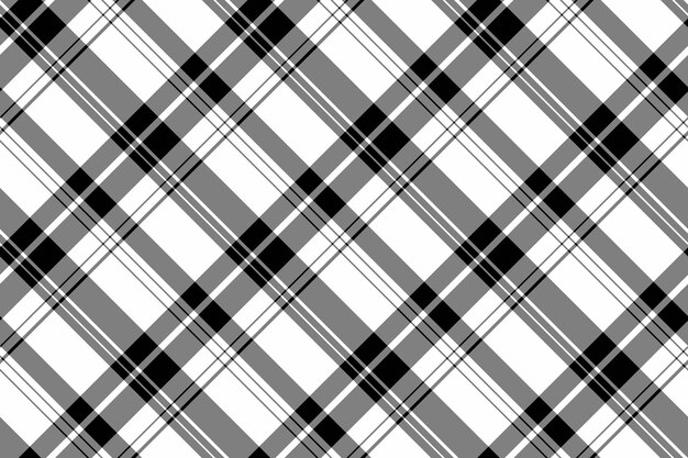 Tartan xadrez preto branco tecido textura sem costura padrão, Vetor  Premium