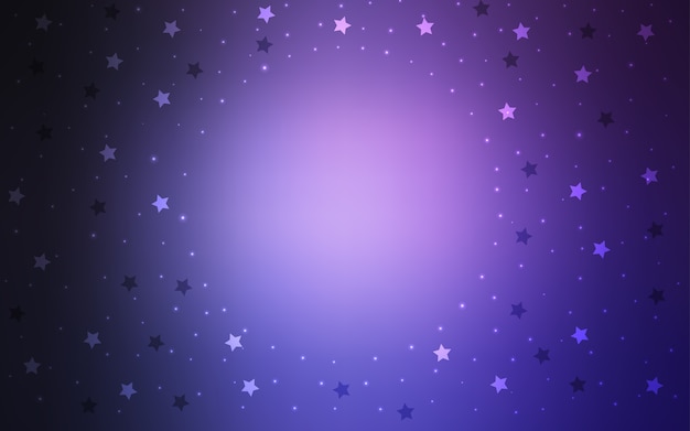 Vetor textura de vetor roxo escuro com belas estrelas