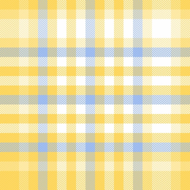 Vetor textura do padrão sem costura do vetor de verificação de fundo com um tecido textil tartan plaid em cores amarelo e branco