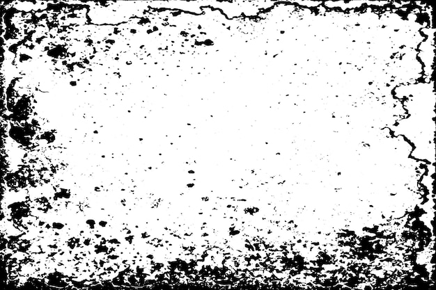 Vetor textura grunge preta com bordas pesadas e angustiadas ilustração vetorial textura grange preta em branco