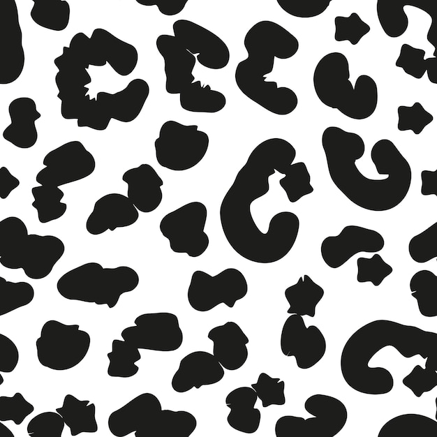 Textura padrão de leopardo repetindo branco preto monocromático sem costura