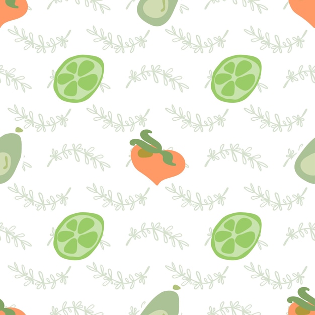 Textura sem costura Design de fundo decorativo com frutas de verão pêssego e limão Padrão vetorial colorido para papel de parede têxtil papel de embrulho papel de embrulho web scrapbook