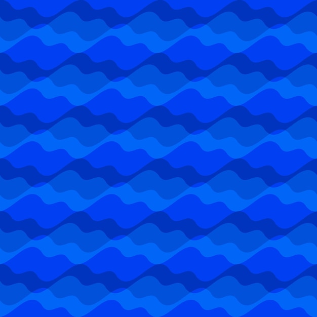 Textura vetorial sem costura onda do mar fundo azul ondas do mar inquieto vento do mar molha o rio
