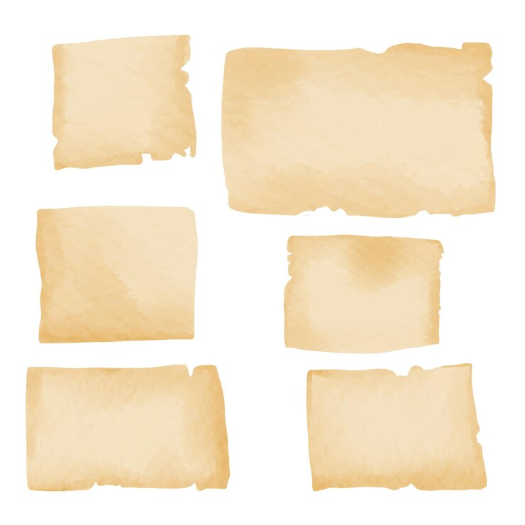 Vetor texturas de folhas de papel de aquarela rasgadas