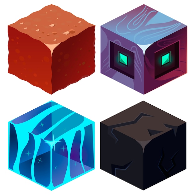 Texturas para platformers isometric set