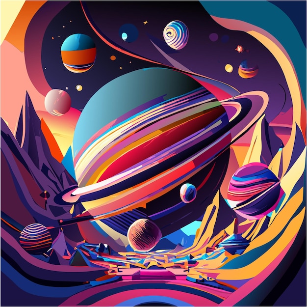 Vetor the cosmos revelou arte digital hiperrealista